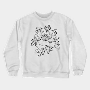 Peony flower tattoo style Crewneck Sweatshirt